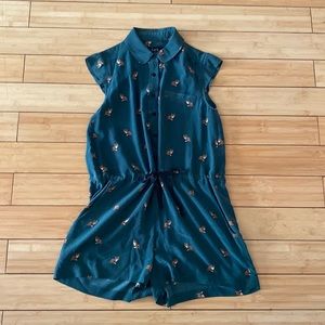 All over fox print romper